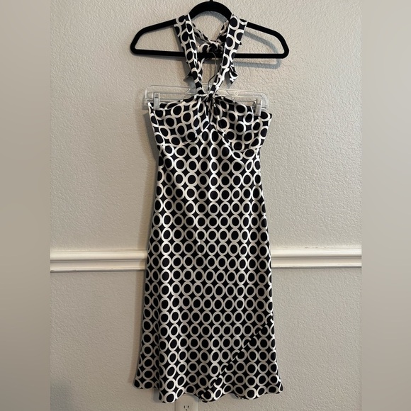 Laundry silk Halter tied Dress black and cream size 6 - Picture 1 of 5
